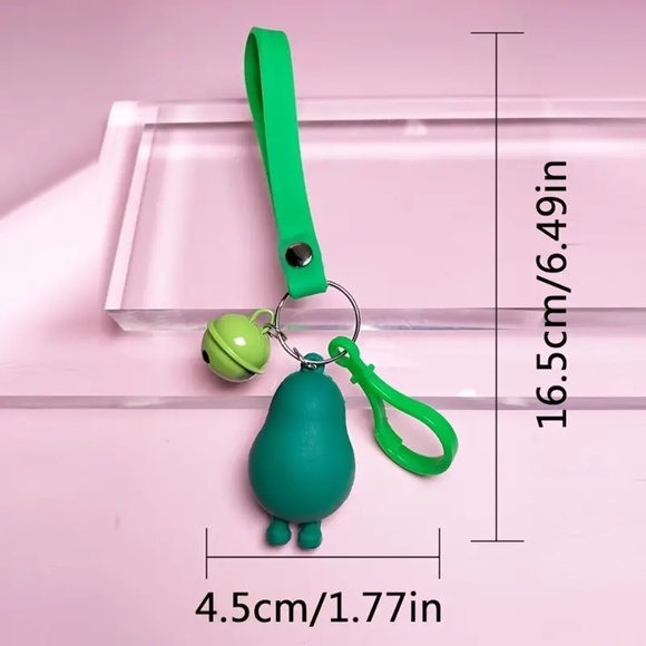 Avocado Key Ring w Strap - Picture 2 of 5